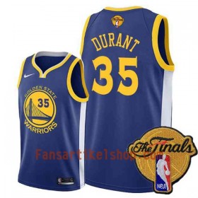 NBA Golden State Warriors Trikot Kevin Durant 35 2018 NBA Finals Patch Nike Blau Swingman - Herren